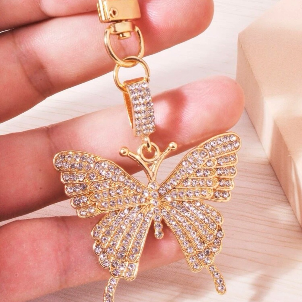Golden Butterfly Bag Charm